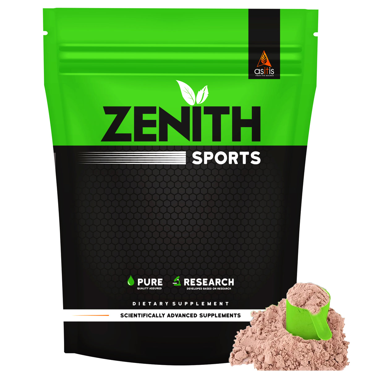 Zenith Sports Whey Protein Double Rich Chocolate 1kg — 26g Protein, 8-Enzyme Blend (FSSAI Lab-Tested)