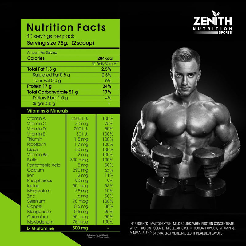 Zenith Sports Mass Gainer  (Double Rich Chocolate) 3kg
