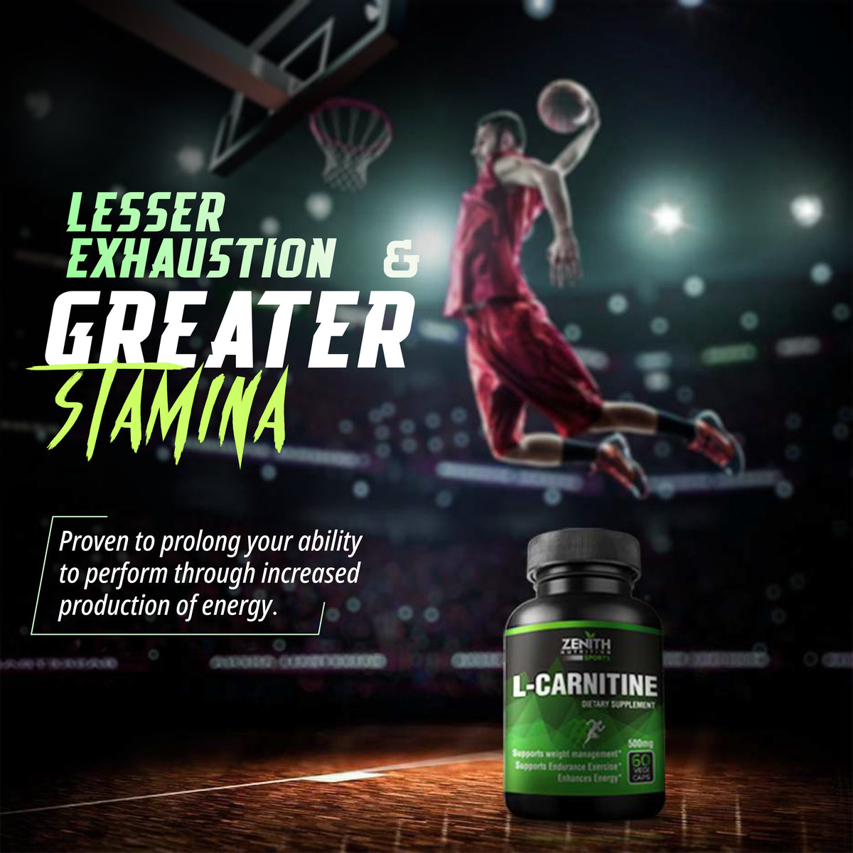 L-Carnitine 500mg 60 Caps — Fat Metabolism, Energy & Endurance (FSSAI Lab-Tested India)