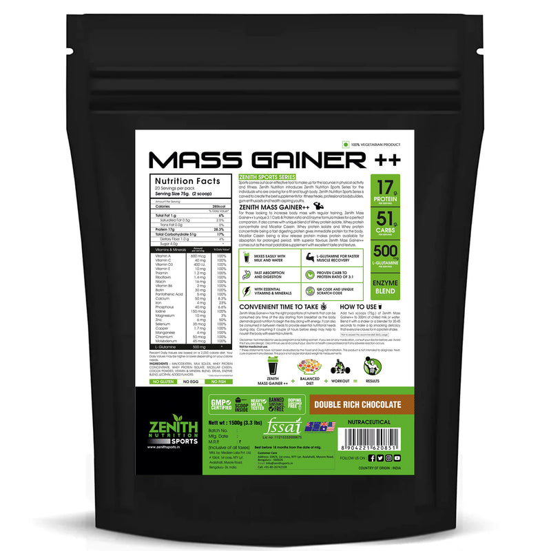 Zenith Sports Mass Gainer with Enzyme blend